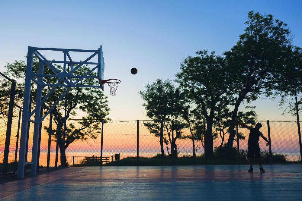 People playing basketball