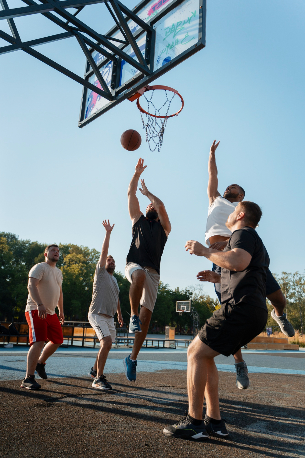 People playing basketball